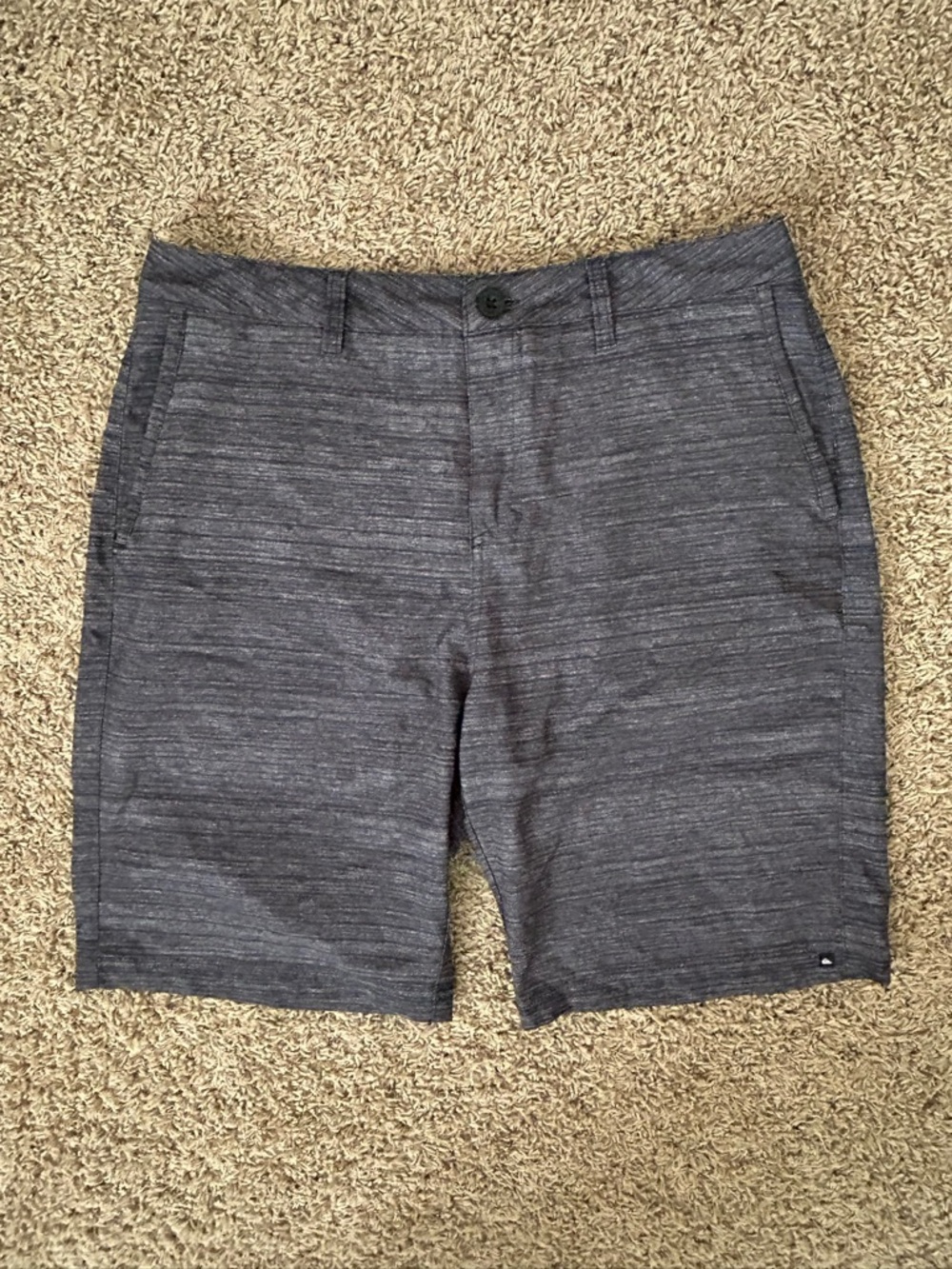 Quiksilver Men's Heather Charcoal Flat Front Amphibian Athletic Shorts size 34